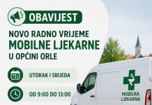 Mobilna ljekarna u Općini Orle od sada radi prema novom rasporedu